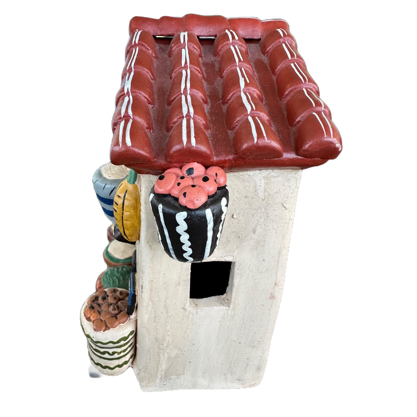 Art Statuette 'Quinua Ayacucho' in Peru Pottery Statue, Hand Painted Church Sculpture Quinoa Pottery
