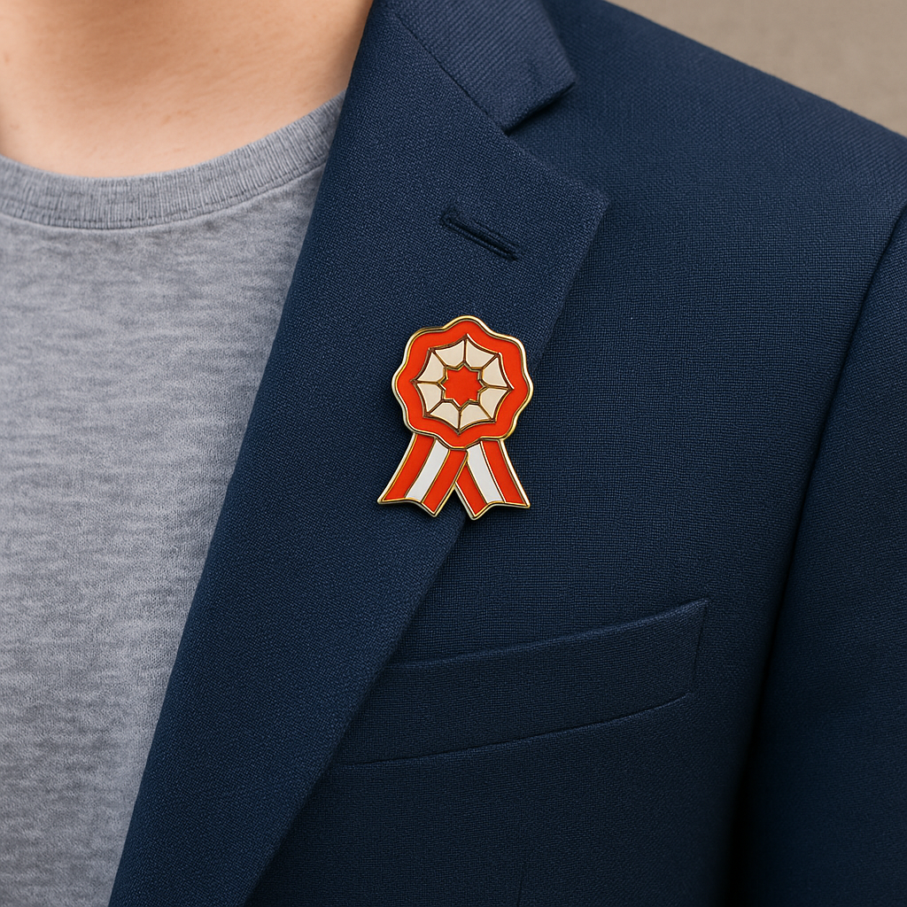 Peruvian Rosette Flag of Peru Badge Pin Escarapela Peruana Metal