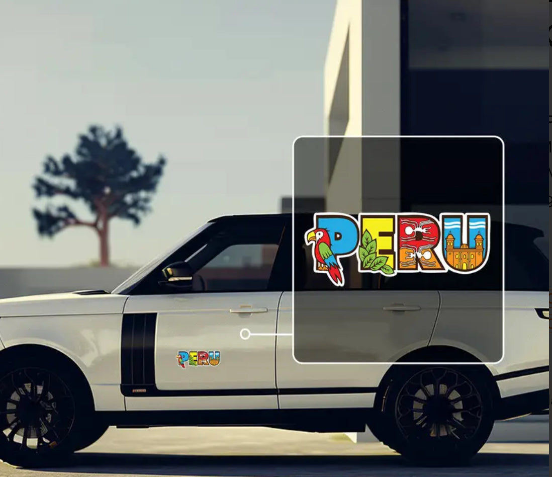 Peru Logo Vinyl Decal 7.5'' – Colorful Peruvian Souvenir Sticker for Cars, Laptops, Windows & More