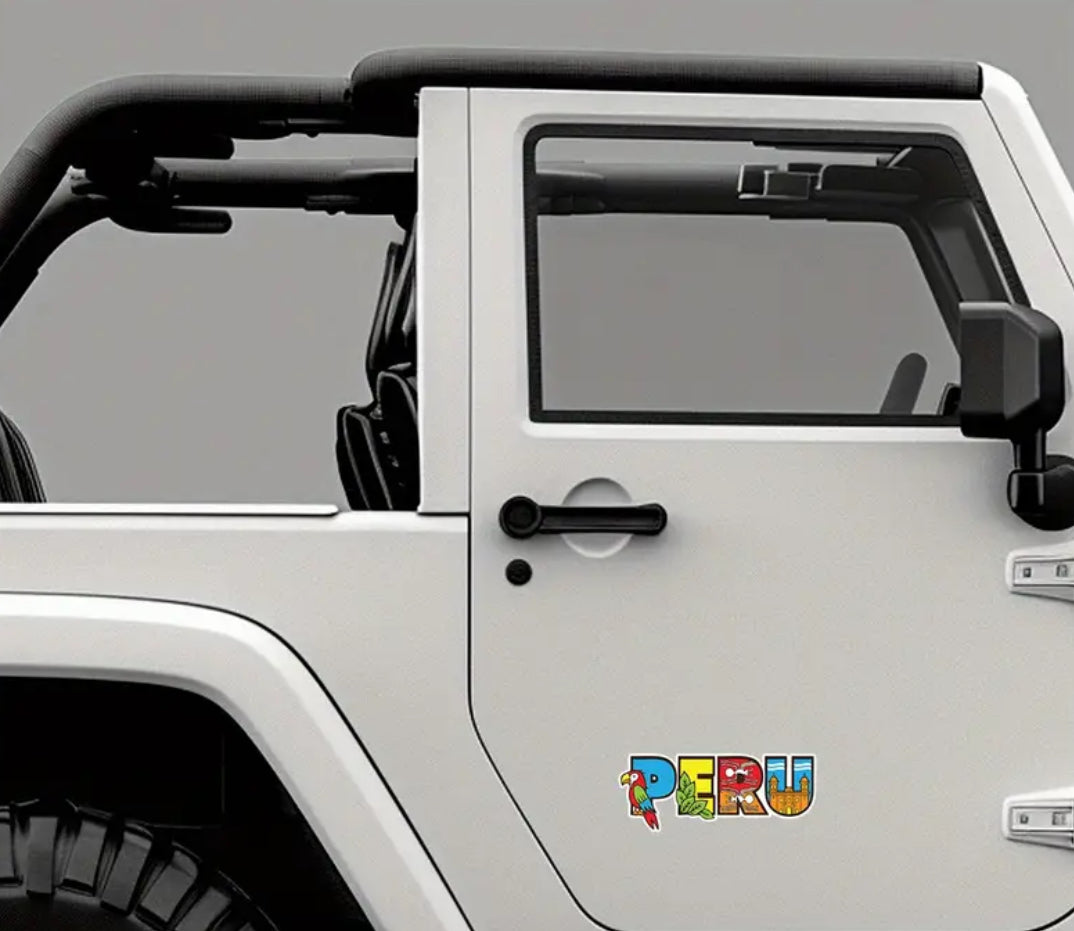 Peru Logo Vinyl Decal 7.5'' – Colorful Peruvian Souvenir Sticker for Cars, Laptops, Windows & More