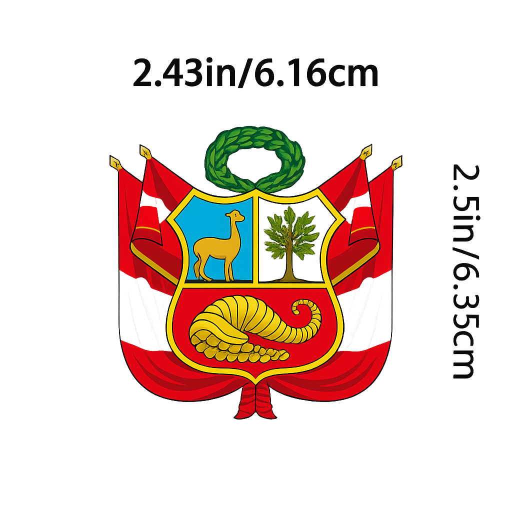 Peruvian Coat of Arms Vinyl Sticker - Peru National Shield Decal
