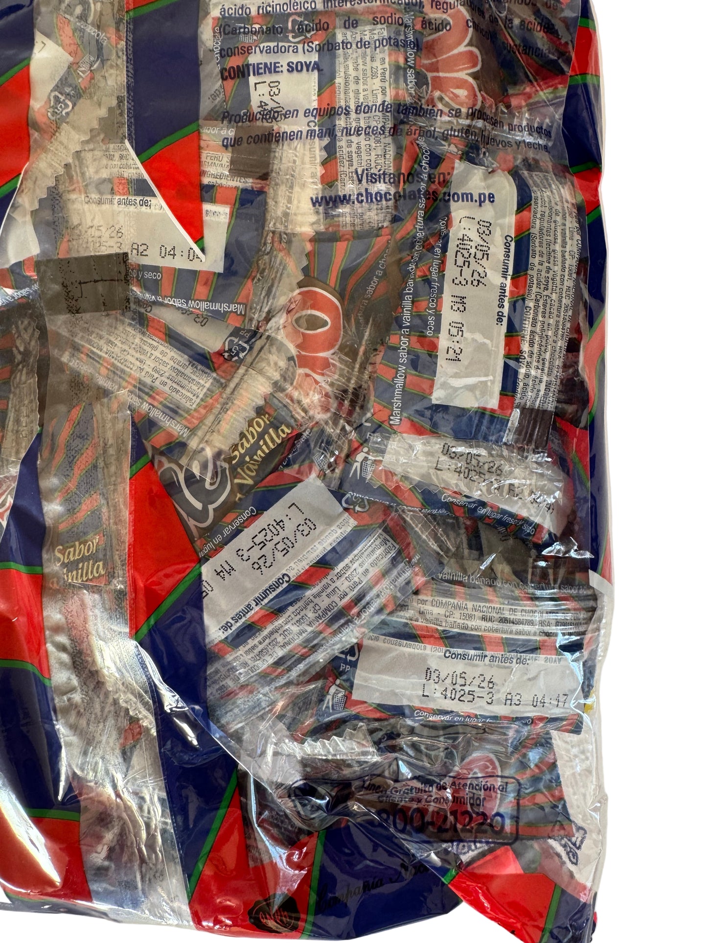 Chocolates Mashmelos Ole Ole Sabor a Vainilla – Caja de 50 Unidades | Dulces Peruanos