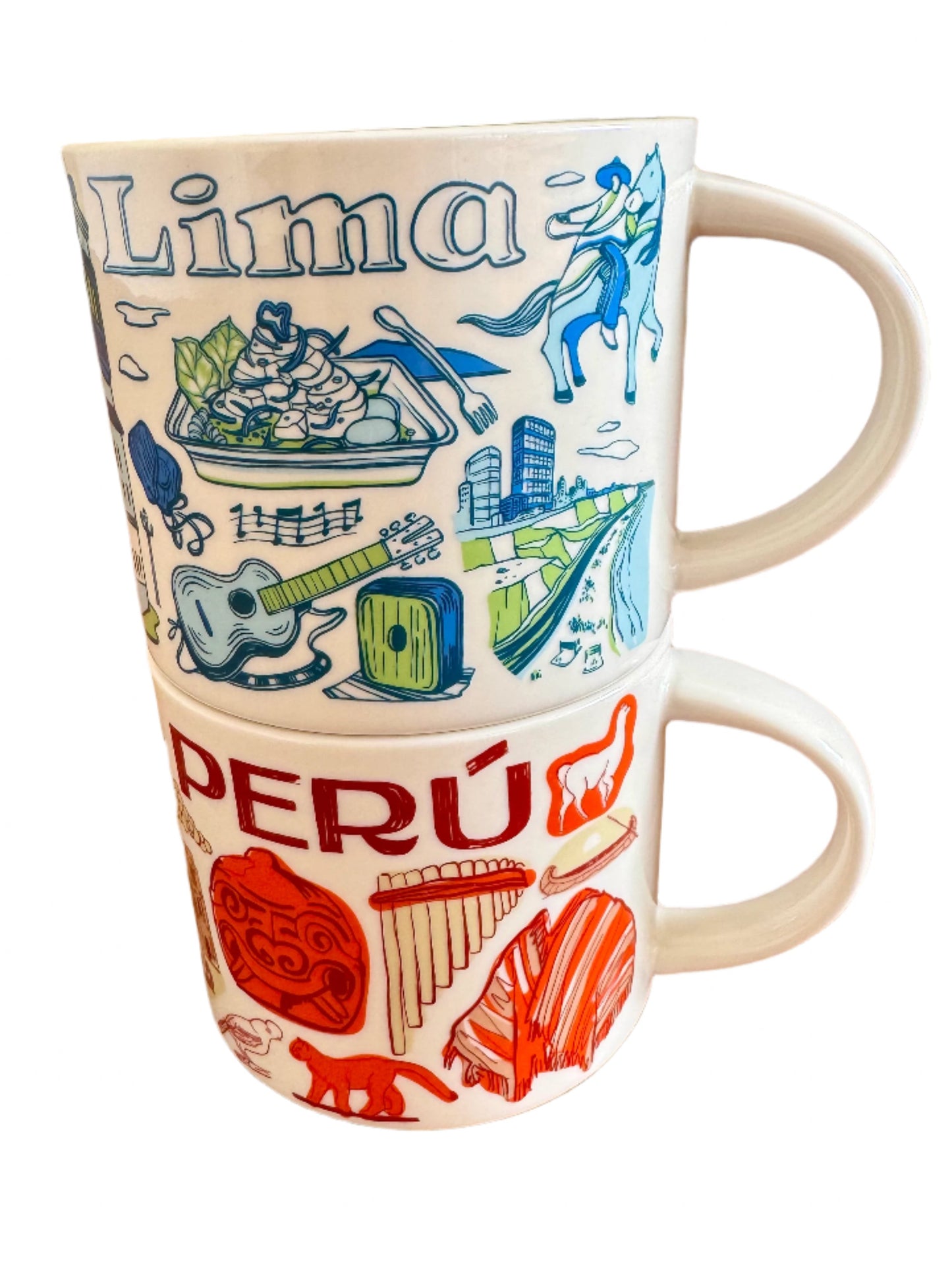 Starbucks Peru Lima Mug Set Been There Series 14oz Cup New In Box