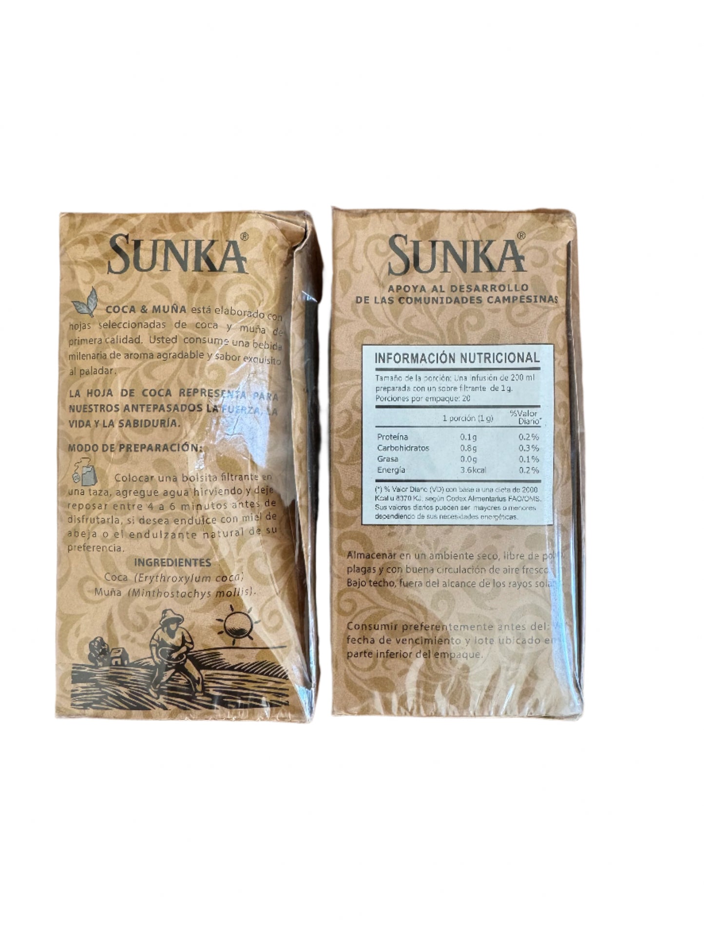 2 - SUNKA Herbal Tea Coca y Muña Premium Tea 20 Tea Bags total 40