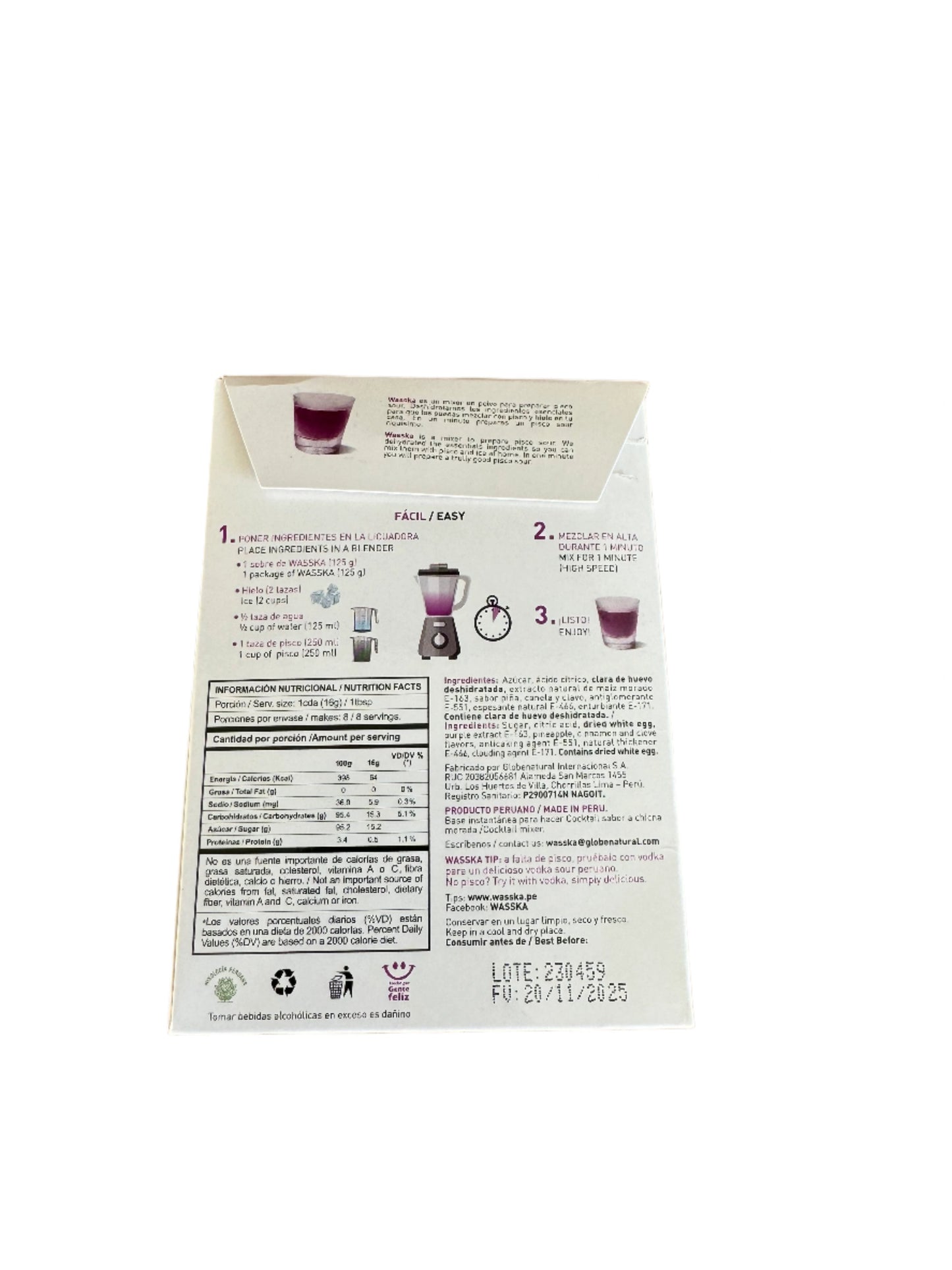 Wasska Chica Pisco Sour Mix 4.4 oz 125 g