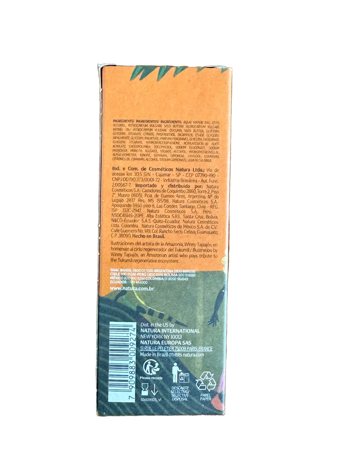 Crema de Manos Natura EKOS tukumá hidratación 75g 2.6oz