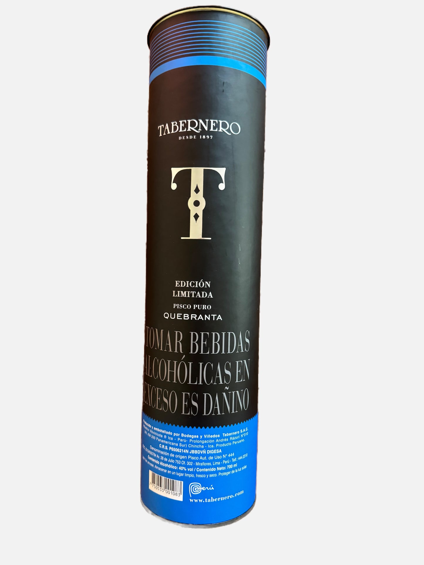 Tabernero Pisco Edición Limitada Quebranta 700 ml & Wasska Mix