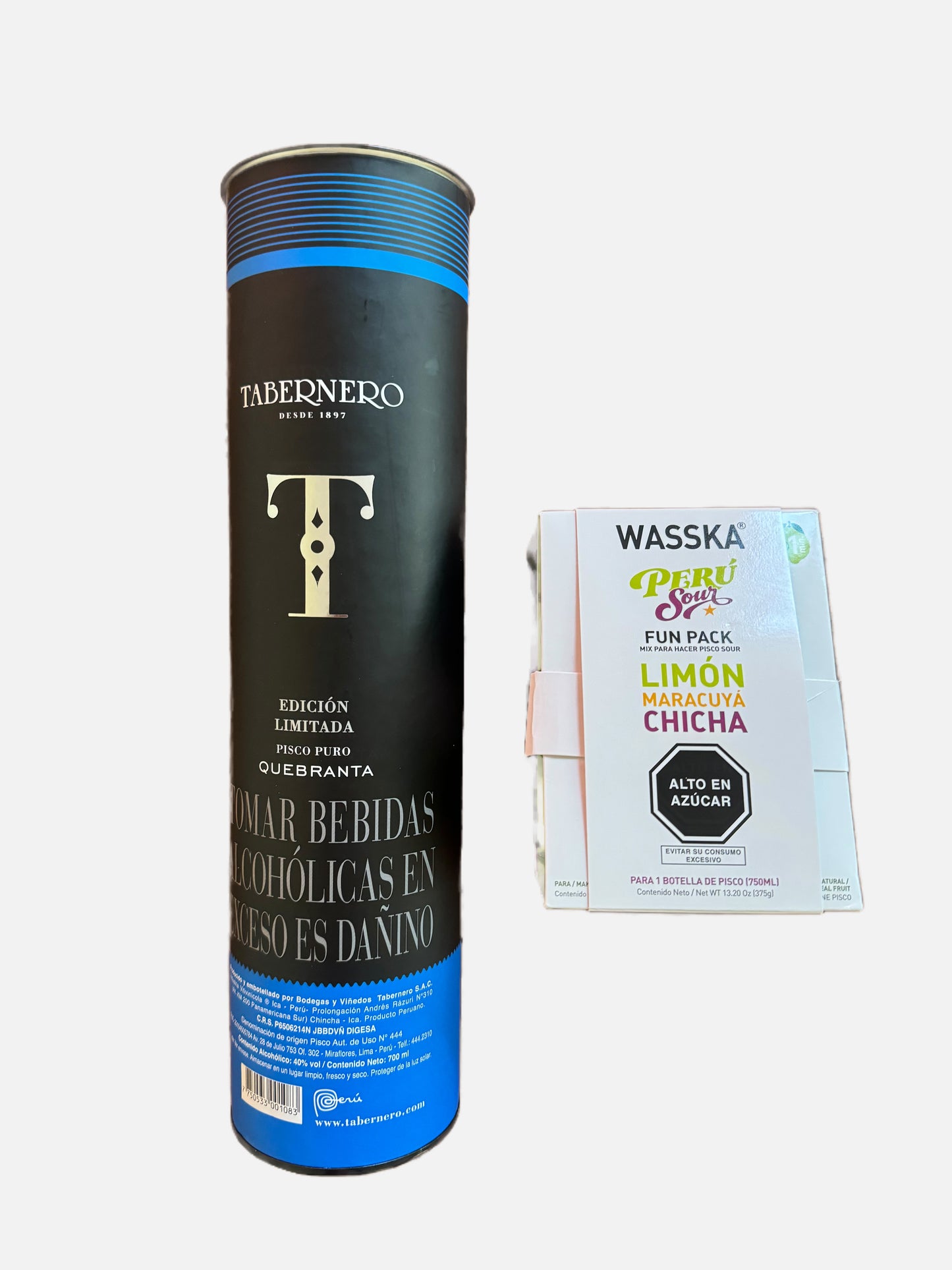 Tabernero Pisco Edición Limitada Quebranta 700 ml & Wasska Mix