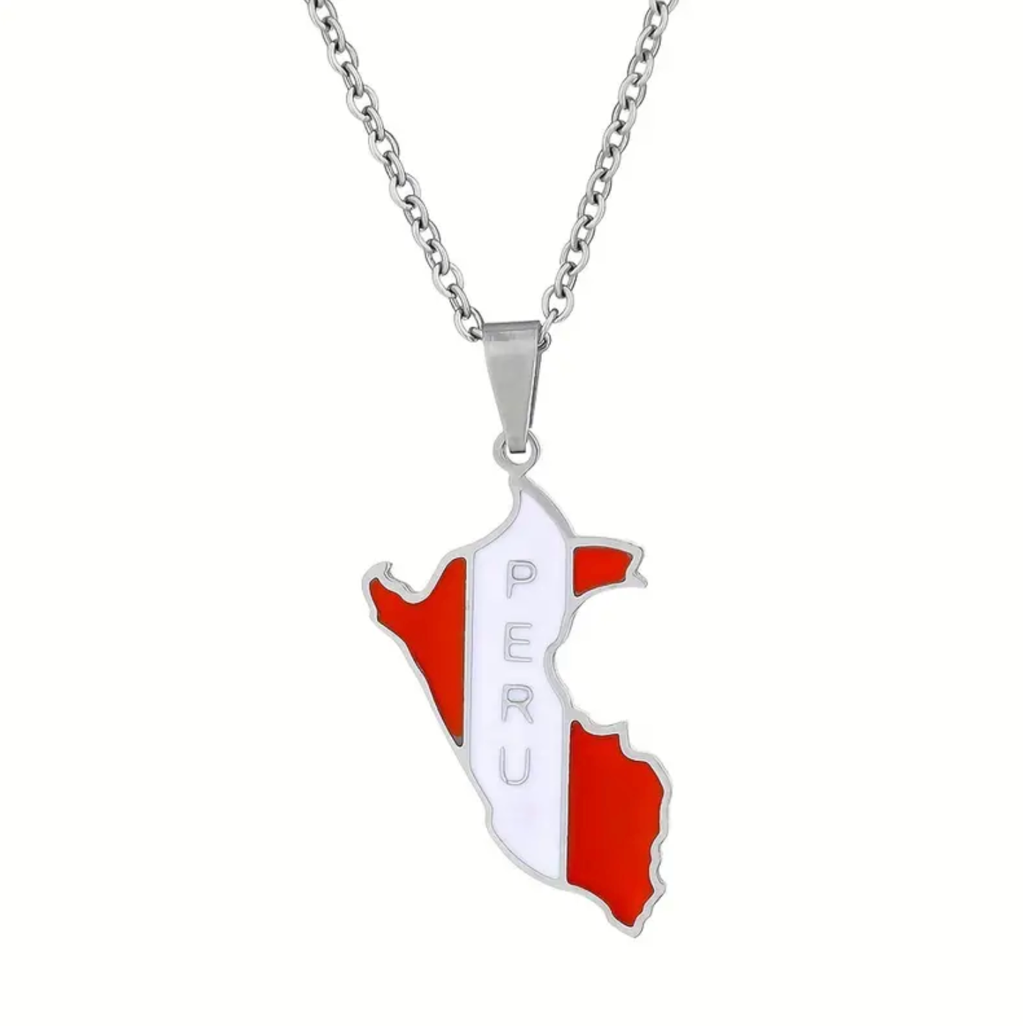 Collar mapa de Perú para hombre o mujer 50 cm de largo