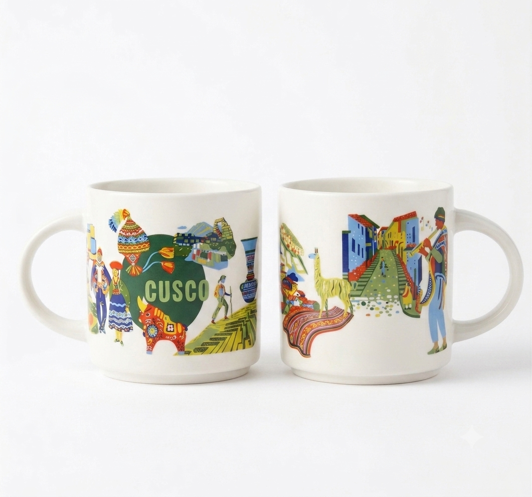 Taza Starbucks Been There Series Cusco Perú - Taza coleccionable Machu Picchu de 14 oz