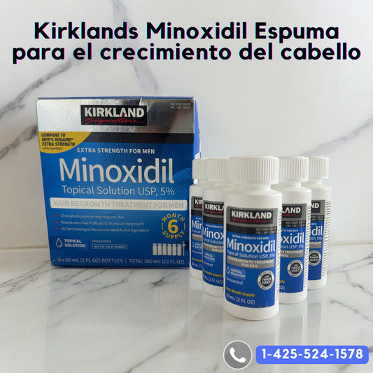 KIRKLANDS 6 Minoxidil Espuma para el crecimiento el cabello de 5% - 60 gr contiene 6 frascos