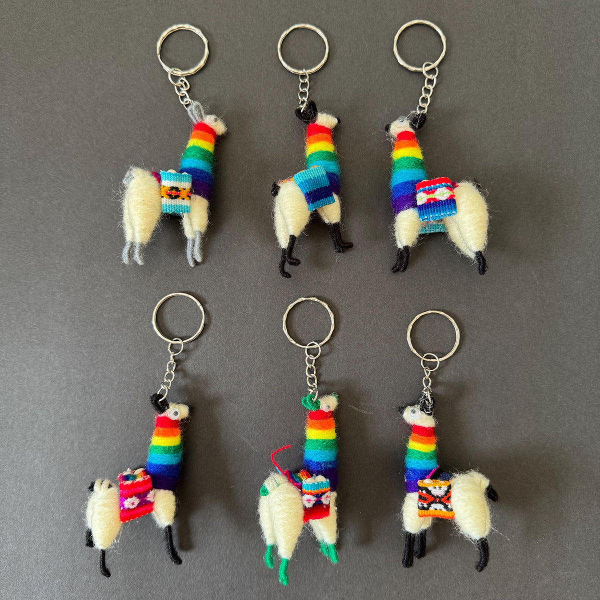 Peruvian Alpaca Llama Keychain – Handmade Colorful Textile Bag Charm, Boho Andean Souvenir Gift