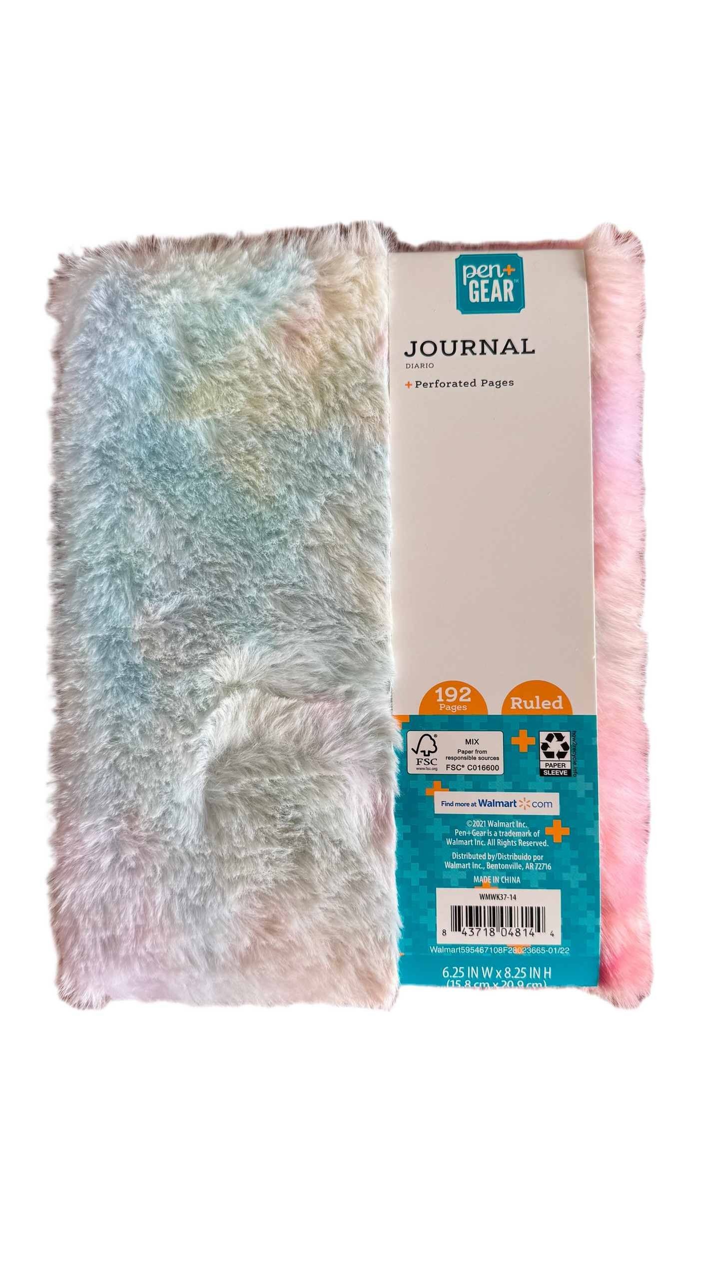 Pen+Gear Faux Fur Journal, Llama, 192 Pages