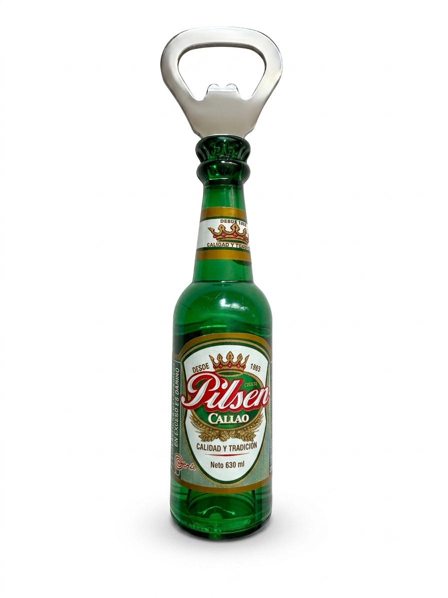 Pilsen & Cristal Bottle Opener – Peruvian Beer Souvenir, Bar Decor Collectible, Metal Opener 5.5”x1”