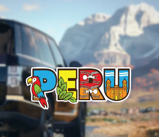 Peru Logo Vinyl Decal 7.5'' – Colorful Peruvian Souvenir Sticker for Cars, Laptops, Windows & More