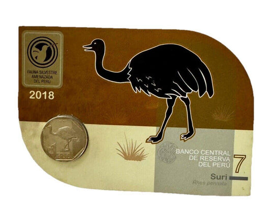 Blíster de 1 Sol Perú 2019 – “Suri Rhea Pennata” | Moneda de Colección Fauna Silvestre Perú
