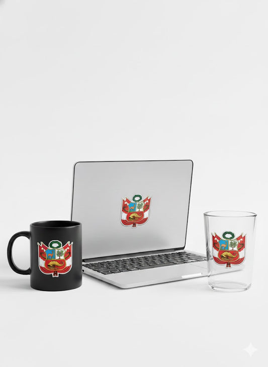 Peruvian Coat of Arms Vinyl Sticker - Peru National Shield Decal