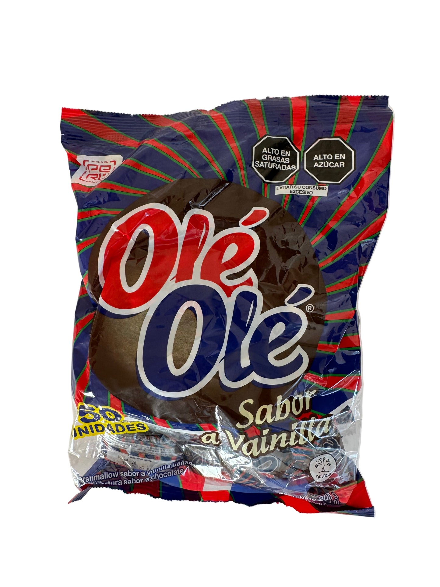 Chocolates Mashmelos Ole Ole Sabor a Vainilla – Caja de 50 Unidades | Dulces Peruanos