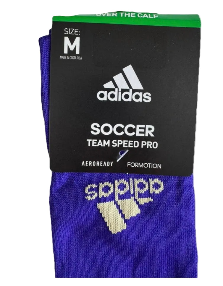 Adidas Team Speed Pro Soccer Socks Purple, Brand New Logo, Aeroready