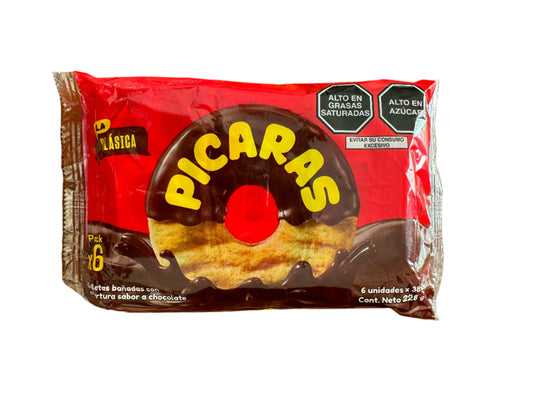 Pícaras Galletas Bañadas en Chocolate 240g – 24 Galletas Peruanas en 6 Paquetes