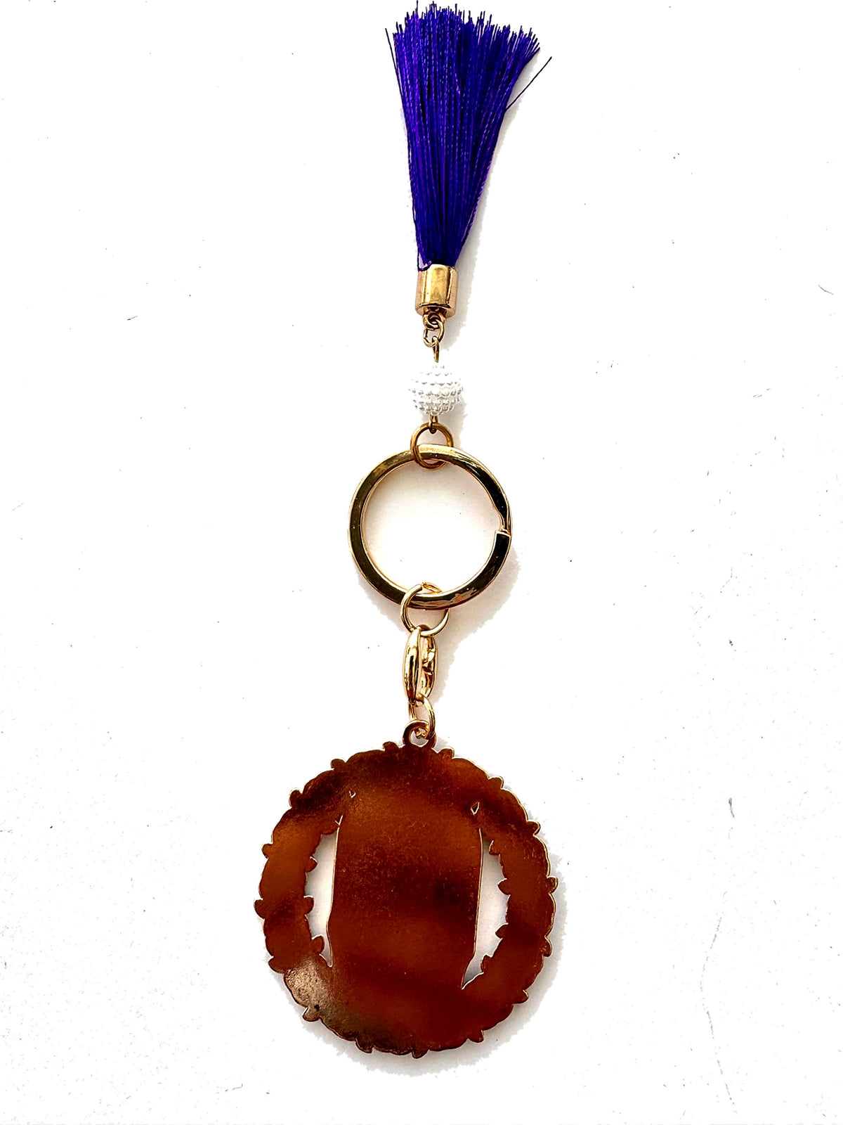 Señor de los Milagros Keychain – Purple Tassel Catholic Key Ring, Peruvian Religious Gift, Lord of Miracles Pendant, Mes Morado Devotion