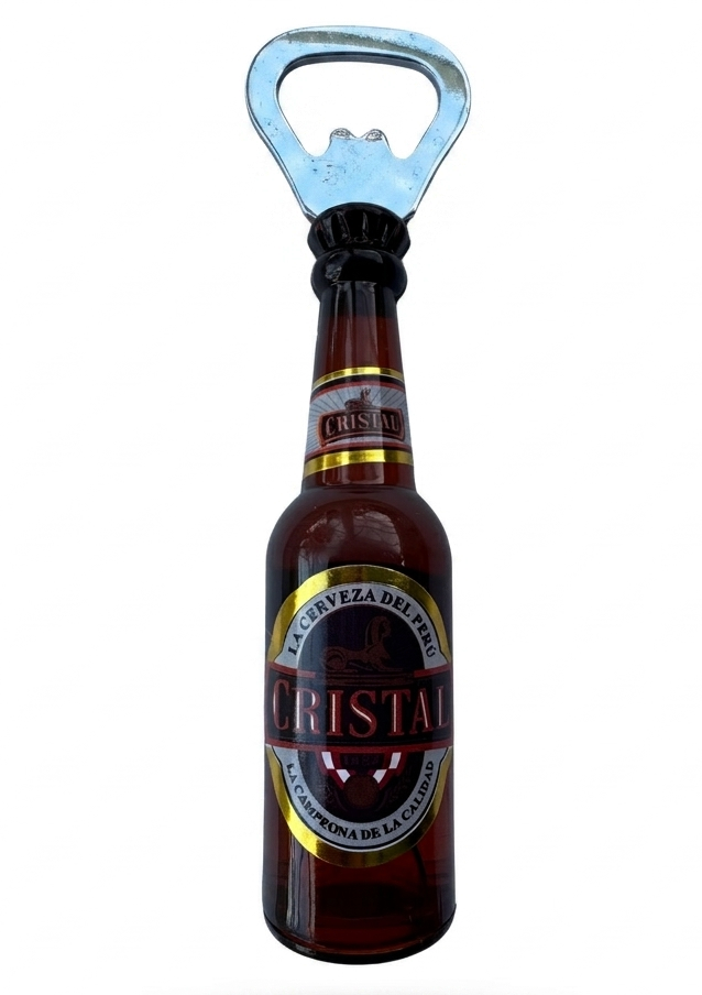 Pilsen & Cristal Bottle Opener – Peruvian Beer Souvenir, Bar Decor Collectible, Metal Opener 5.5”x1”