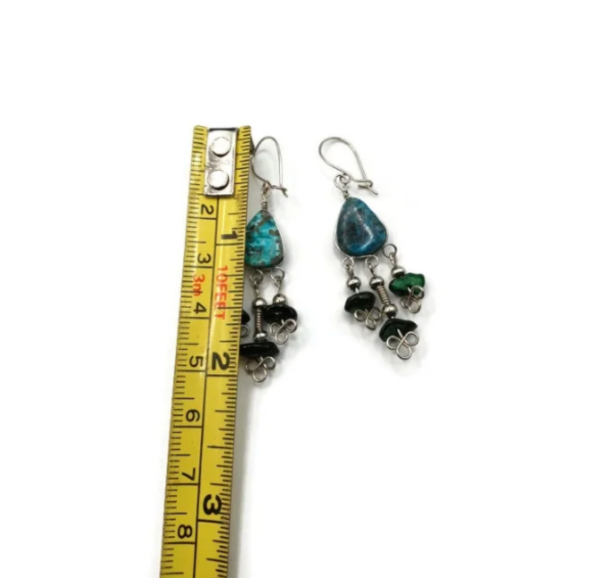 Peruvian Turquoise Stone Earrings for Women – Handmade Artisan Jewelry