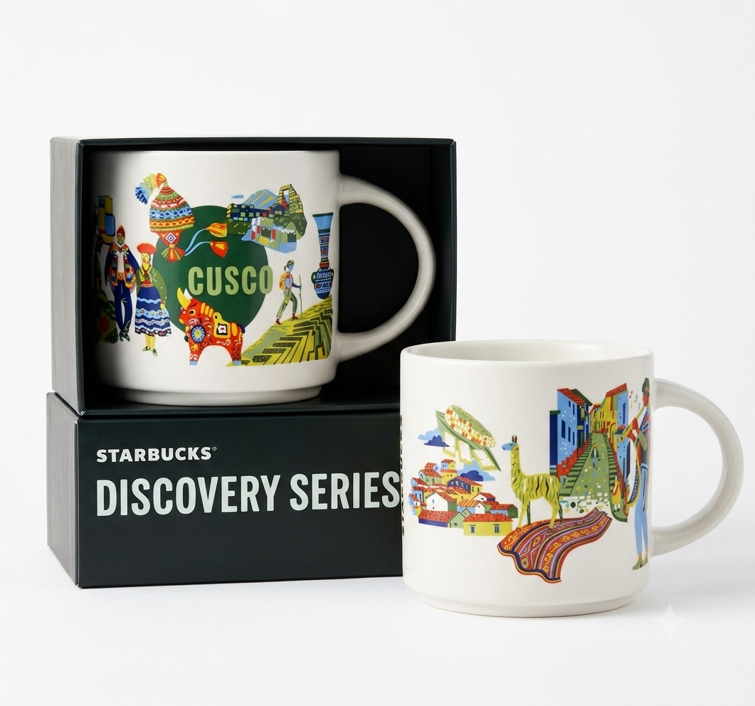 Taza Starbucks Been There Series Cusco Perú - Taza coleccionable Machu Picchu de 14 oz 