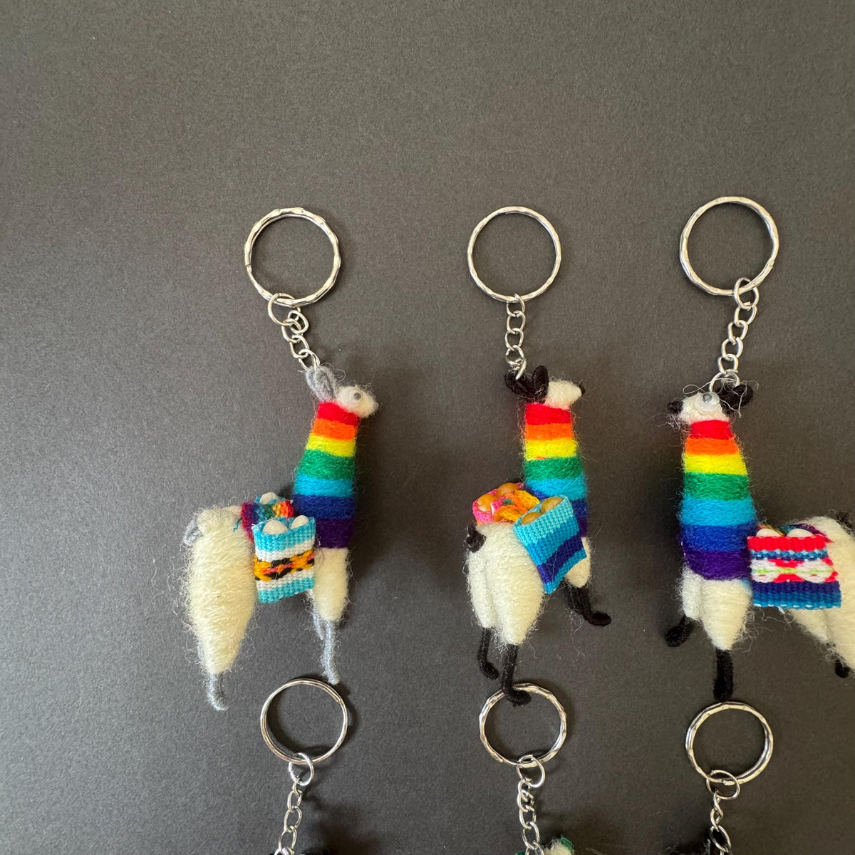 Peruvian Alpaca Llama Keychain – Handmade Colorful Textile Bag Charm, Boho Andean Souvenir Gift