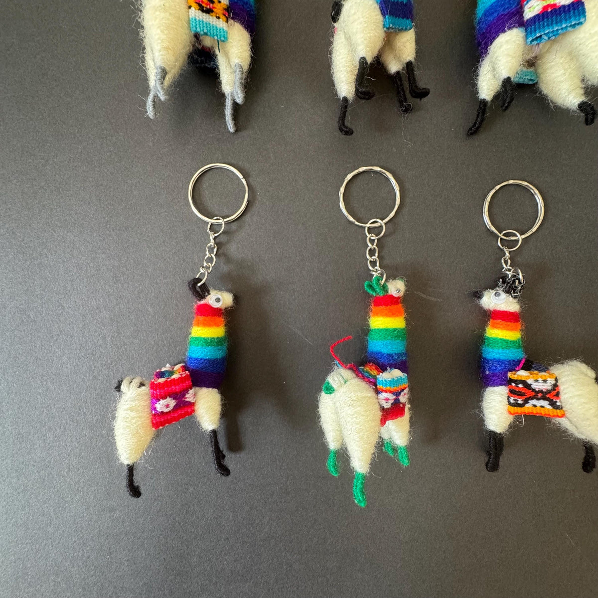Peruvian Alpaca Llama Keychain – Handmade Colorful Textile Bag Charm, Boho Andean Souvenir Gift