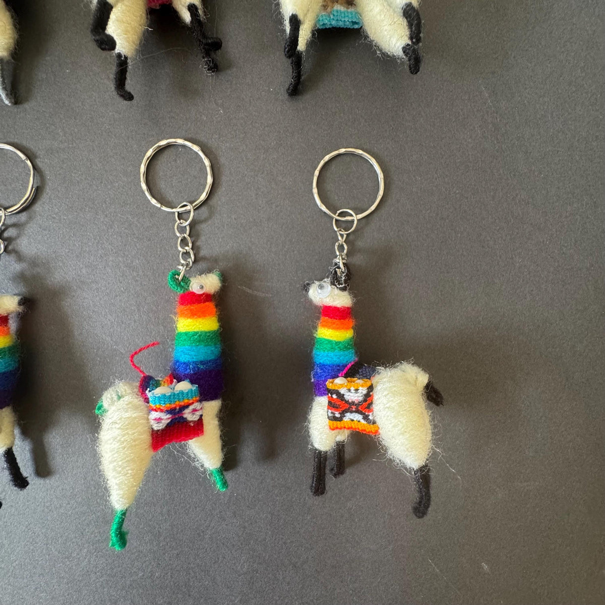 Peruvian Alpaca Llama Keychain – Handmade Colorful Textile Bag Charm, Boho Andean Souvenir Gift