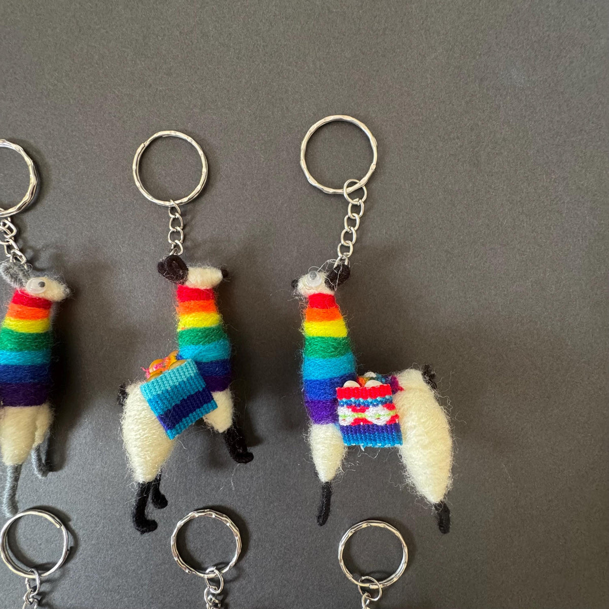 Peruvian Alpaca Llama Keychain – Handmade Colorful Textile Bag Charm, Boho Andean Souvenir Gift